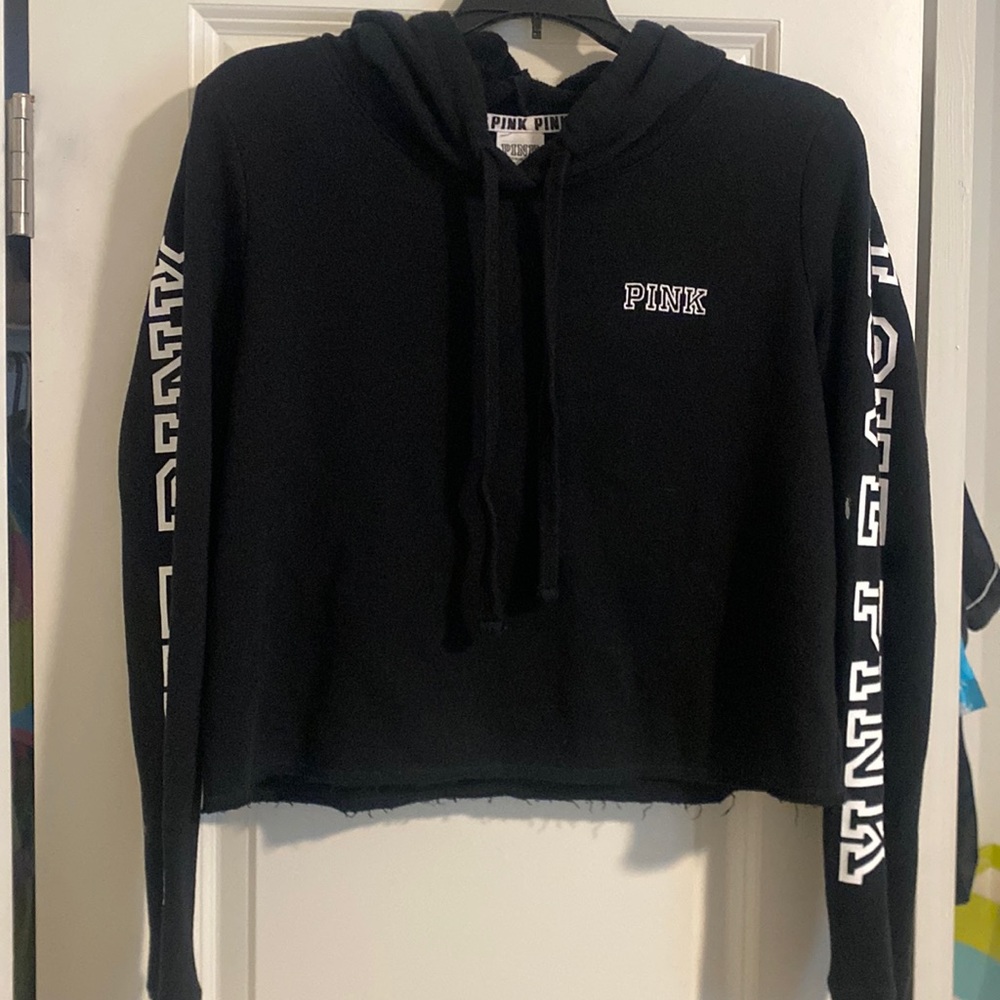 PINK crop top hoodie